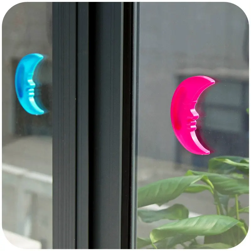 3 шт. Высокое Качество Милые Красочные луна формы липкие стеклянные дверные ручки