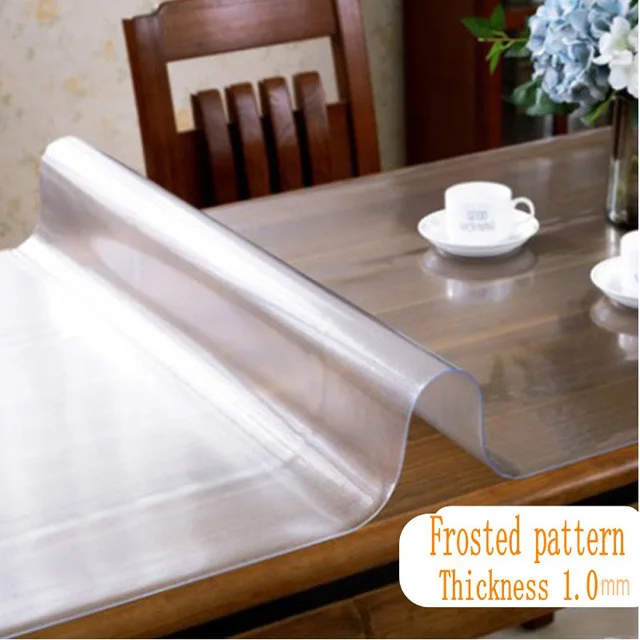 Frosted pattern Прозрачная ПВХ скатерть, коврик для скатерти, водонепроницаемая, для воды и кухни, не скользит, Рисунок ковра, масляное стекло, мягкая скатерть - Цвет: Frosted pattern