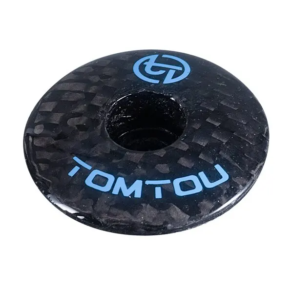 Blue TOMTOU полный 3 K Углеродное волокно велосипед стволовых верхняя крышка 28,6 мм велосипедная гарнитура колпачок стержня 6g глянцевый желтый зеленый красный белый синий - Цвет: Blue
