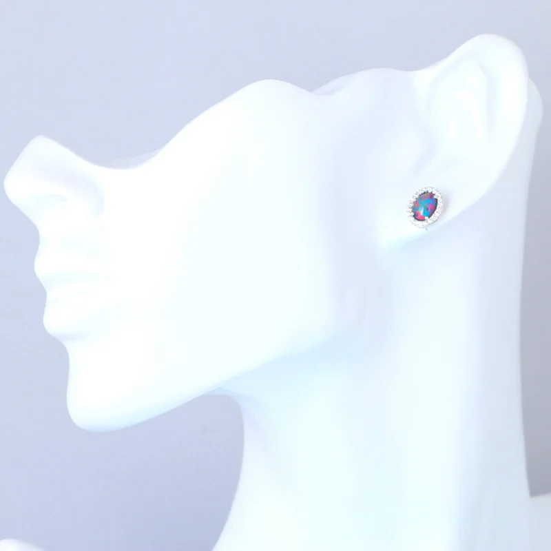 Серьги-гвоздики с коричневым огненным опалом 1 88 г оптом и в розницу модные