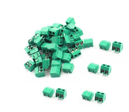 

20 шт., стандартный 2-контактный разъем для винтовой клеммной колодки, 5,08 мм, зеленый