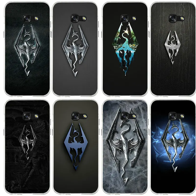 Skyrim Logo Soft TPU Silicone Mobile Phone Cases Bags For Samsung Galaxy J3 J4 J5 J6 J7 J8 A3 A5 A7 2016 2017 2018 Coque Cover | Мобильные