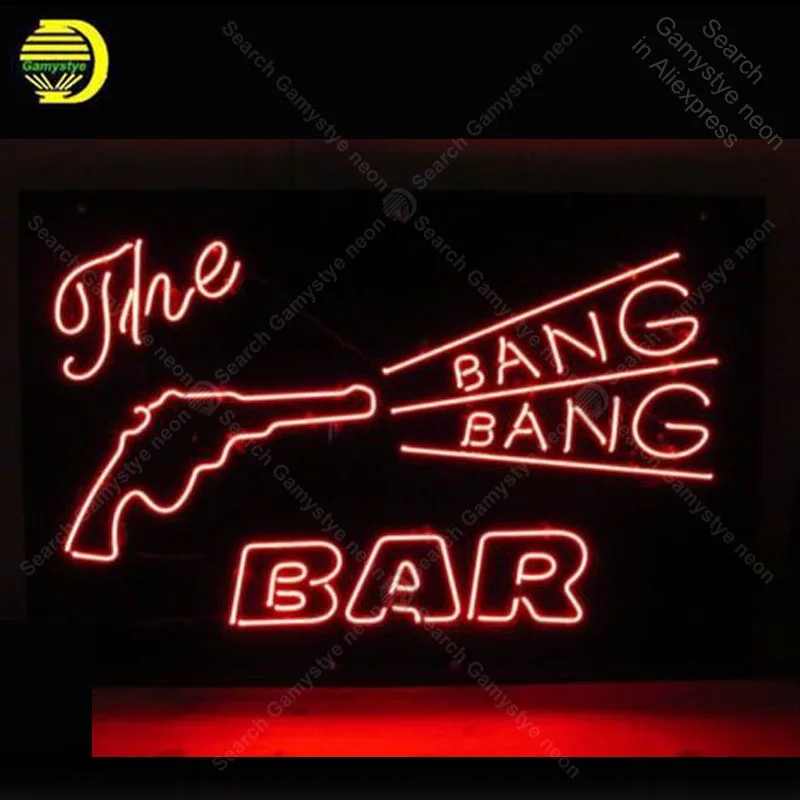 

Neon Sign for The Bang Bang Bar neon bulb Sign Beer Decorate room wall Handcrafted Neon lights Sign glass Tube Iconic Advertise