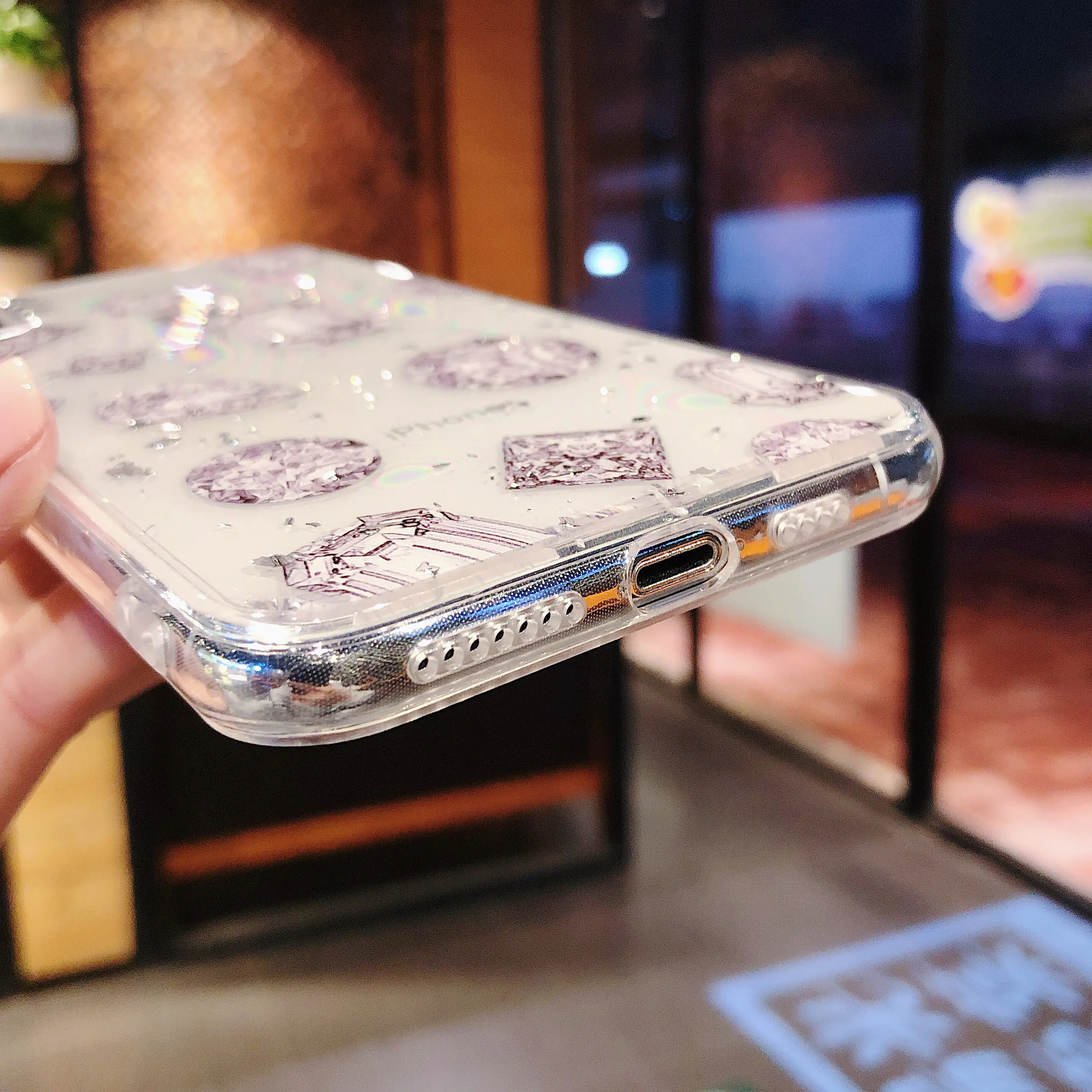 Glitter Bling Clear Phone Case For iphone X 8 7 6 6S Plus XR XS MAX Thin Slim Transparent Diamond Jewlled Marble Soft Cover |
