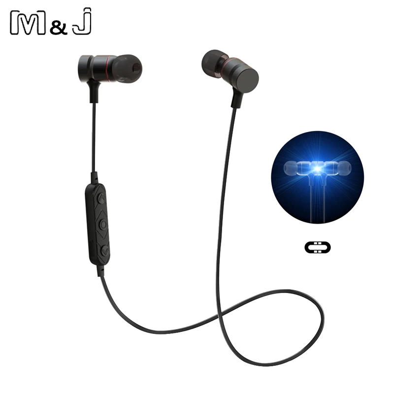 M & J HT9 Bluetooth наушники спортивные беговые с микрофоном беспроводные бас гарнитура