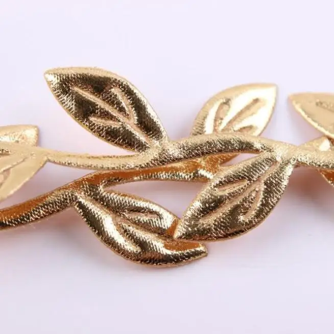 Новинка 2017 эластичная повязка на голову с золотыми и серебряными листьями модный