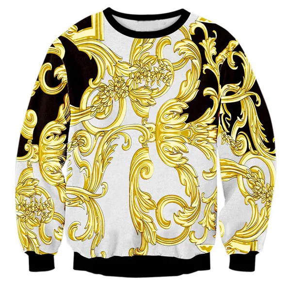 Palace print coat 1 Высококачественные роскошные золотые дворцовые цветы 3D Принт толстовки мужские уличные толстовки белая верхняя одежда для мальчиков модные мужские топы - Цвет: Palace print coat 1