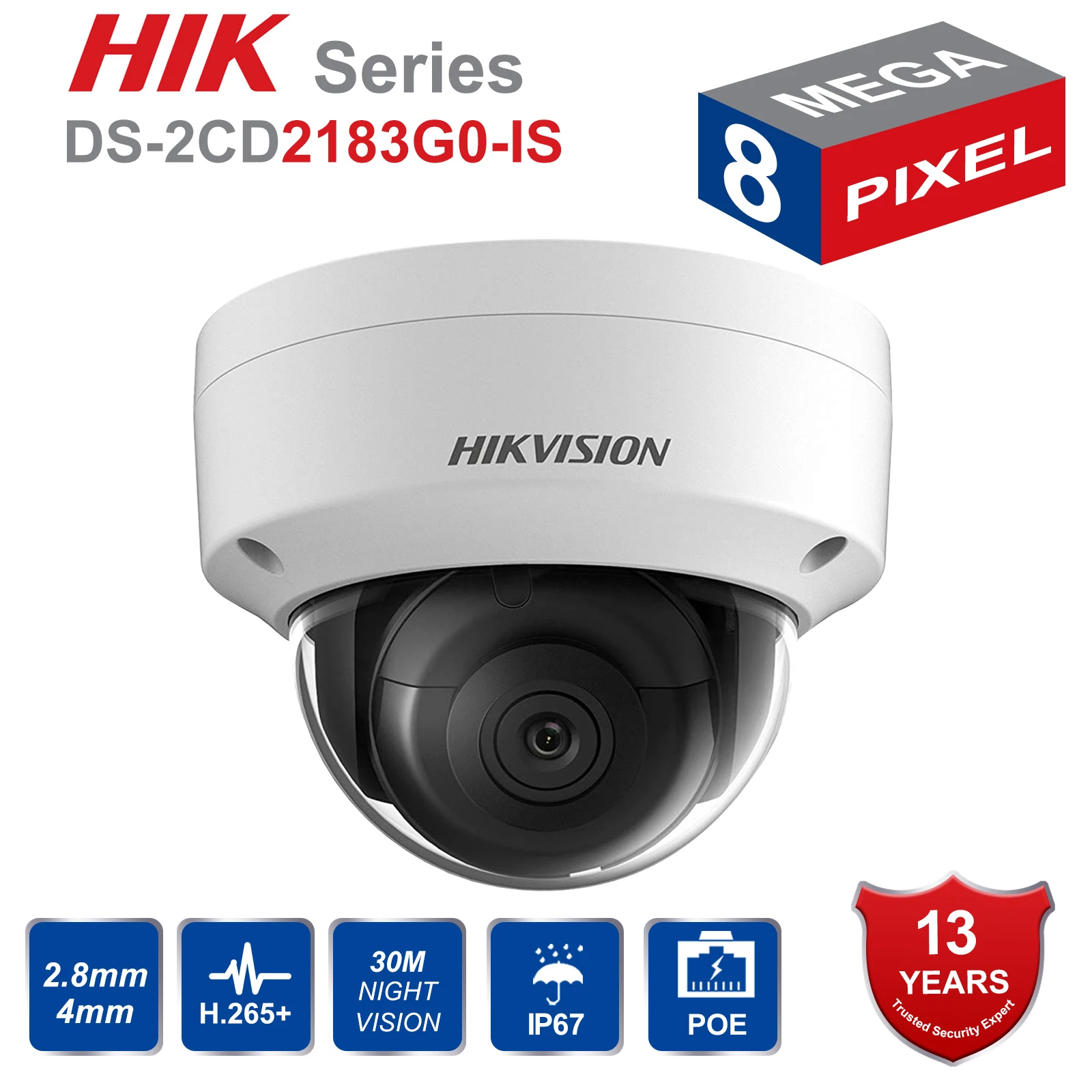 Hik Оригинальная английская камера видеонаблюдения уличная DS 2CD2183G0 IS 8MP IR 30m