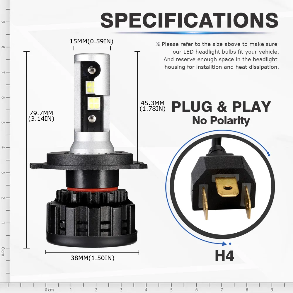 NOVSIGHT 6500K H4 светодиодный H7 H11 H8 HB4 H1 H3 HB3 9005 9006 9007 H13 лампы для автомобильных фар 60 Вт 18000LM стайлинга автомобилей Светодиодный помощи при парковке