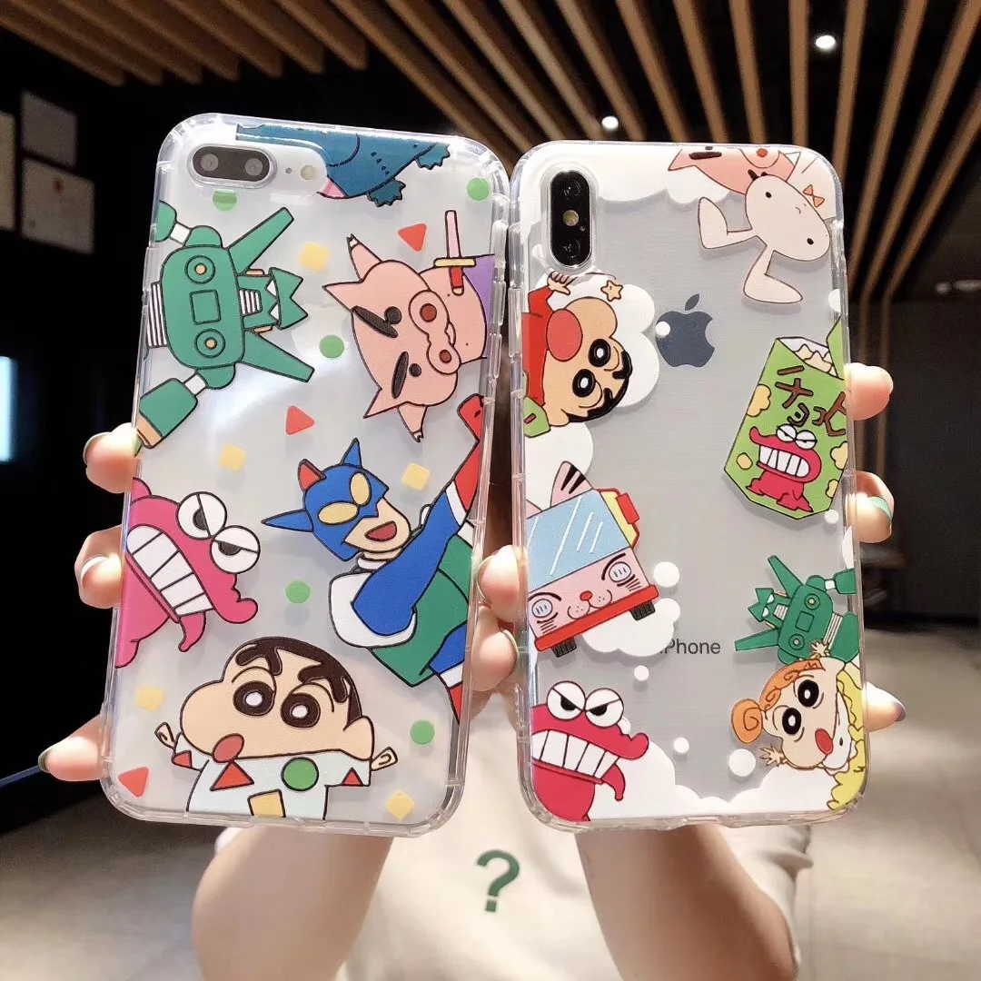 Японский милый Аниме Crayon Shinchan Ultraman чехол для телефона для iPhone 11 Pro Max X XS Max XR 8 7 6 S Plus прозрачный ТПУ задний Чехол Fundas