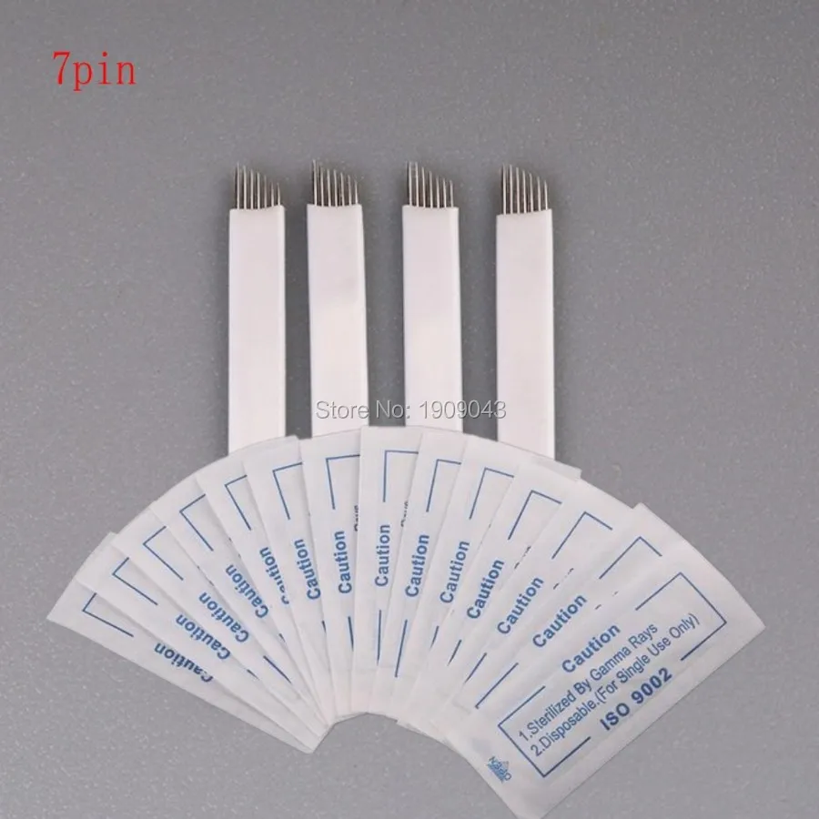 Бесплатная доставка 200 шт./лот гибкие 7 игл лезвия для татуажа бровей 3D вышивки