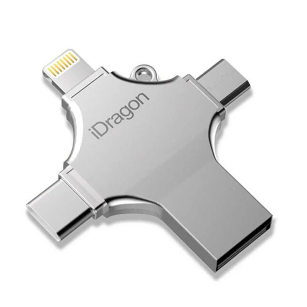 USB флеш-накопитель 128 ГБ с USB/Micro-USB/Type-C поддержкой iOS 12 для телефонов iPhone Xs/Xs Max XR/XR