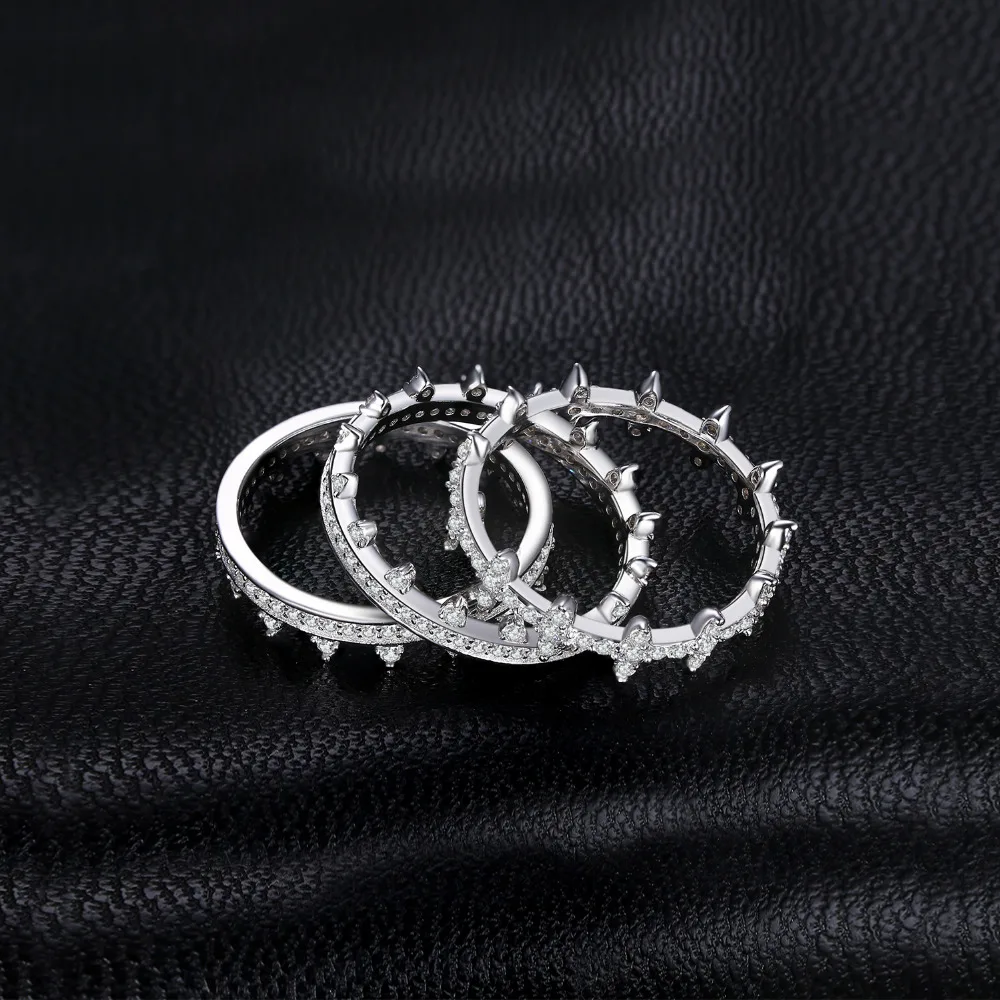 JewelryPalace 925 пробы серебро звезды ночь Принцесса Корона кубического циркония Stackable кольцо наборы для Для женщин Подарки Новинка; Лидер продаж