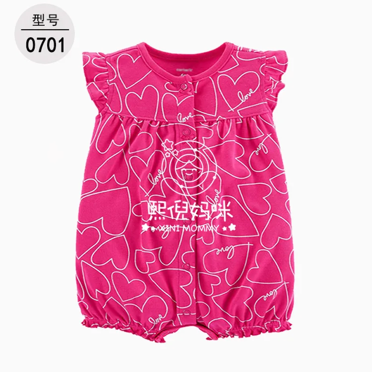 XINI MOMMY/Летний однобортный сдельник для ребенка, короткая Детская летняя одежда, детский костюм с круглым вырезом, модная одежда с цветочным рисунком, ALI76