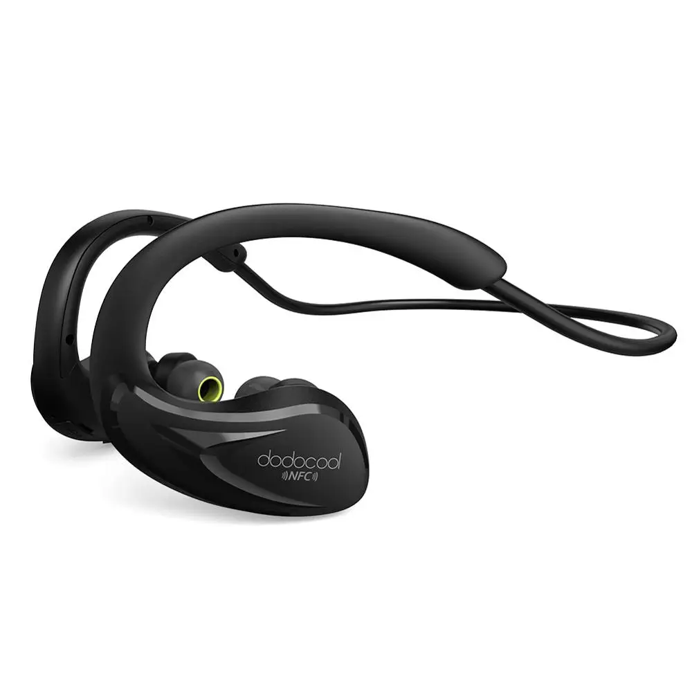 Black Bluetooth Наушники Беспроводные Стерео Спорт Наушники-Вкладыши с HD Mic CVC6.0 Шумоподавлением IPX4 Пот Устойчивы для iphone - Цвет: Black