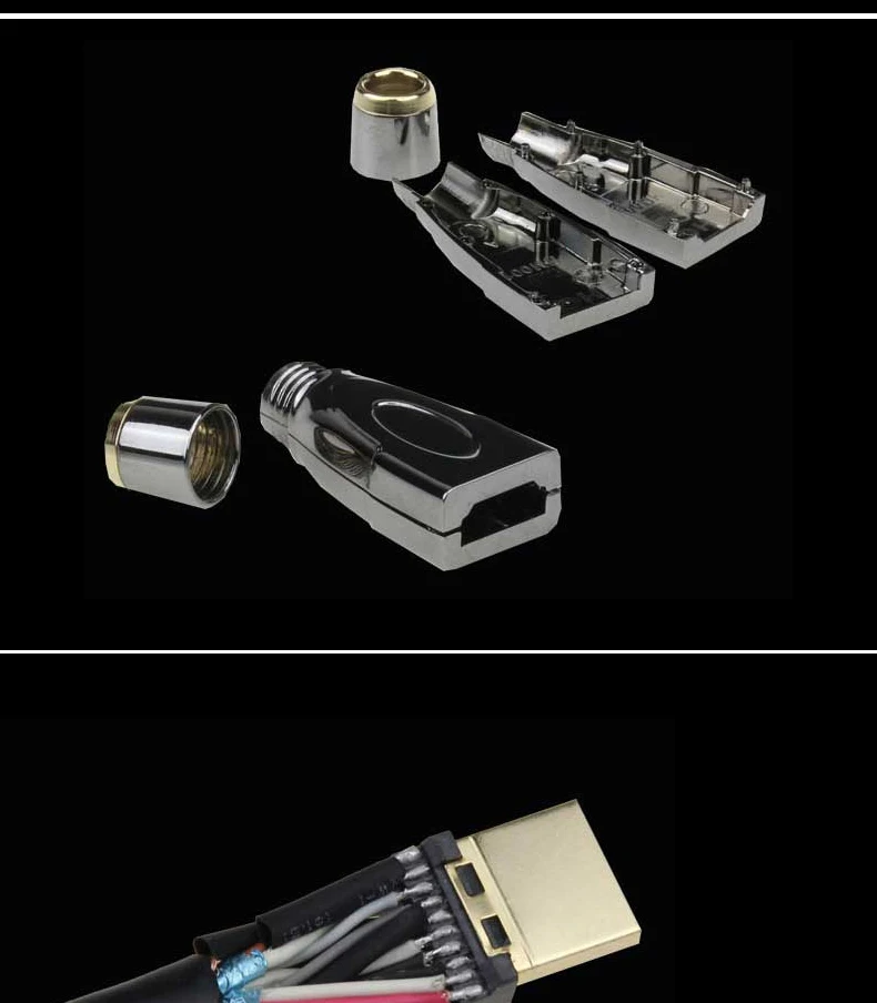 HDMI высокоскоростной кабель Позолоченный разъем HDMI 2,0 соединитель DIY HD Кабельный соединитель компьютерный ТВ Штекер