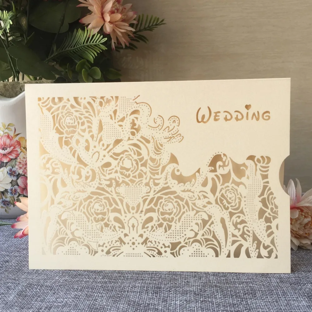 25 шт./лот роскошное розовое романтическое свадебное приглашение для свадьбы