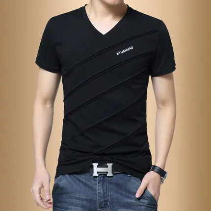 Горячая Распродажа Мужская футболка с v-образным вырезом 2017 брендовая одежда