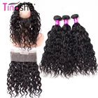 Волосы Tinashe 360 на фронтальной сетке с 2 пучками, 3 пряди, бразильские волнистые пряди волос с застежкой, волнистые пряди с фронтальной