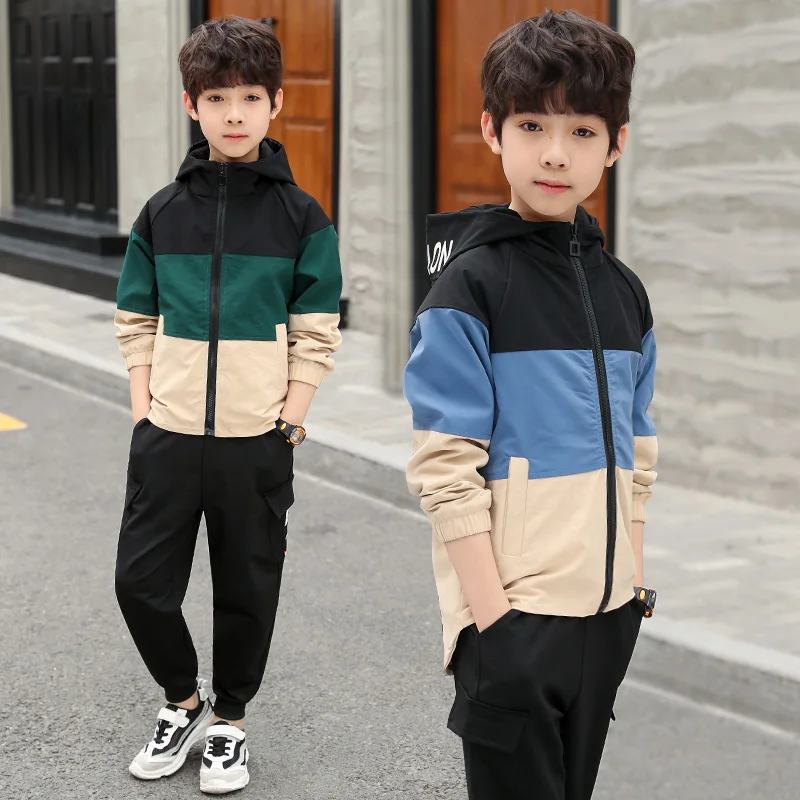Комплект осенней одежды для мальчиков и девочек детская одежда в стиле пэчворк