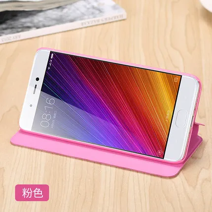 Розовый 5 цветов для Xiaomi mi 5 5S Plus, флип-чехол для телефона, умный защитный чехол для Xiaomi mi 5 mi 5S Plus, Автоматический Интеллектуальный режим сна - Цвет: Розовый