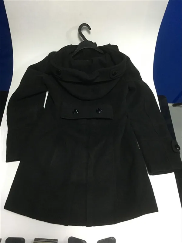 Однотонное двубортное пальто с капюшоном Женское зимнее повседневное толстое