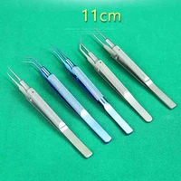 11cm stainless steel round handle micro tweezers eyelid tweezers tooth platform ophthalmic instruments