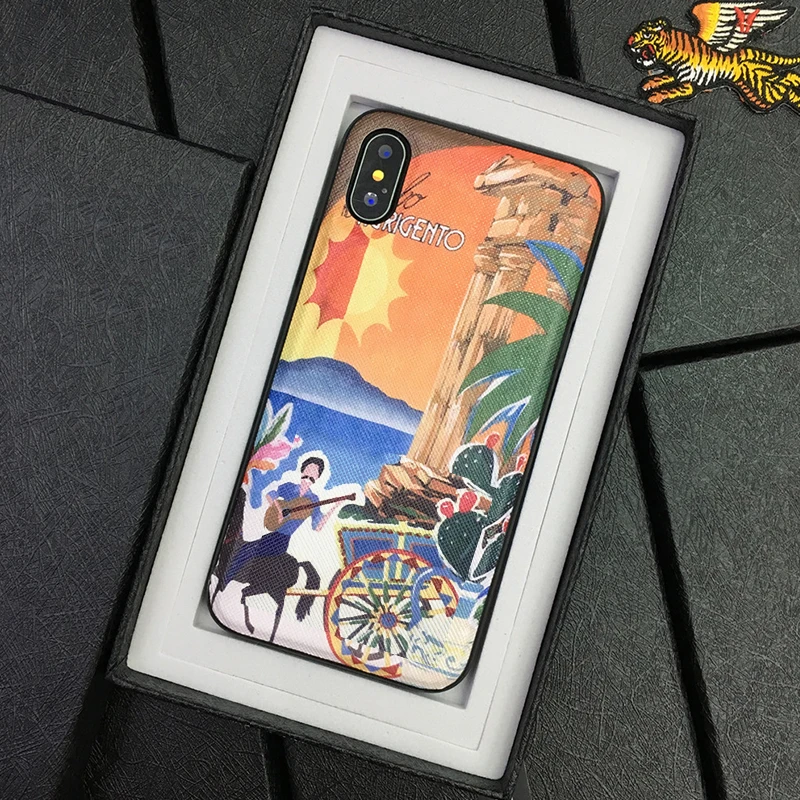 Модный брендовый летний Жесткий Чехол для iphone 6 6s 6plus 6splus 7 7plus 8 8plus X задняя крышка