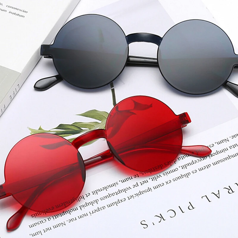 Бескаркасные круглые солнцезащитные очки фотохромные женские мужские модные