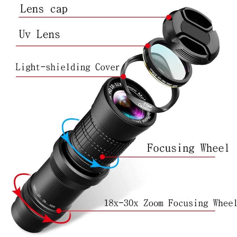 Мобильный телефон мобильные телефоны 18 X-30x камера Zoom Optocal телескоп телеобъектив