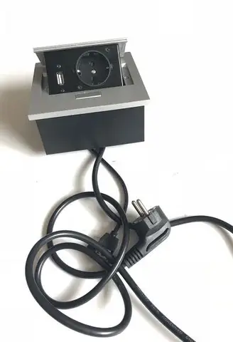 Высококачественная новая настольная розетка с 1 * универсальной + 1 * RJ45 + 1 * VGA, серебристая/черная Выдвижная розетка/настольная розетка 50 шт./комплект