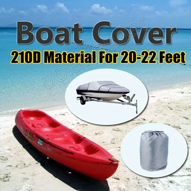 

100 inch Boat Cover Beam Heavy Duty Trailerable 210D V-Hull 20-22 ft Grey Free Shipping