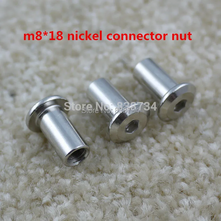 

50PCS m8*18 steel with nickel plated flat hex plate female sleeve connector nut