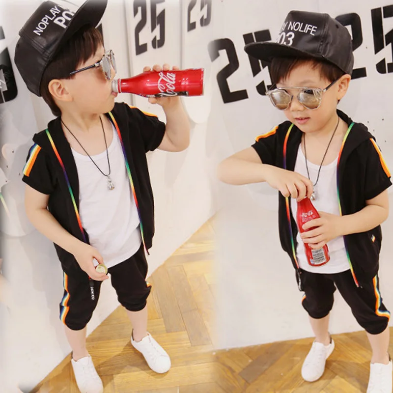 Summer children clothing Sportswear Short Sleeve hoodies kids clothes girls outfits costume sport suit toddler boy set | Детская одежда