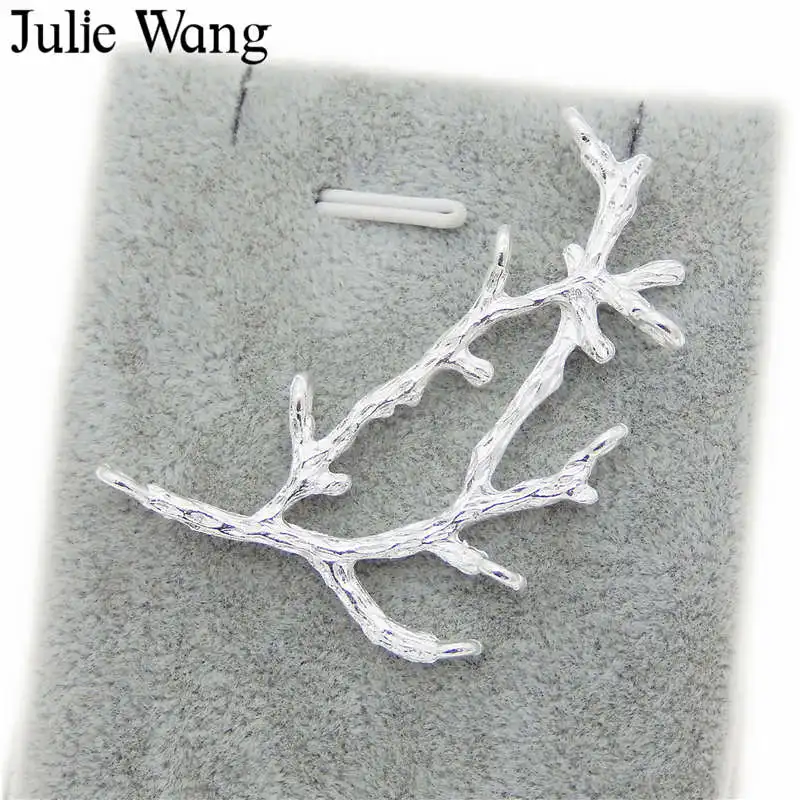 Julie Wang, 10 шт., 5 цветов на выбор, сплав, дерево, подвески в виде ветки для ожерелья, подвеска, фурнитура для изготовления ювелирных изделий, сделай сам, металлический аксессуар