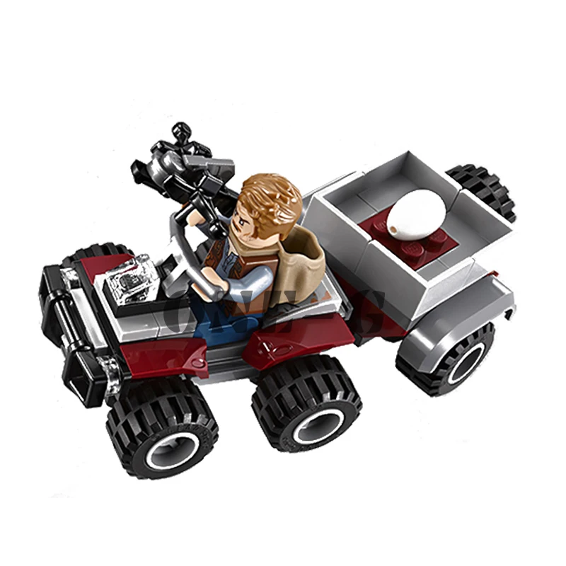 Строительные блоки синий вертолет преследуемый 1079 433 шт совместимый legoingly Юрский