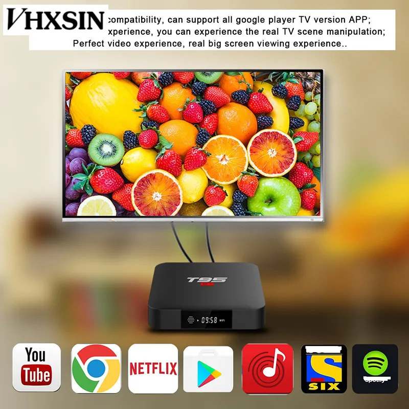 VHXSIN 10 шт./лот T95 S1 Android 7 1 ТВ приставка Amlogic S905W четырехъядерный опционально 1G 8G 2GB