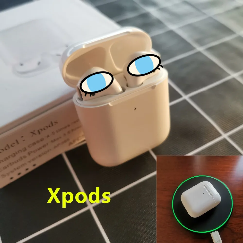 Xpods 1:1 не w1 чип Pop up Беспроводной наушники с зарядным устройством 6D колонка