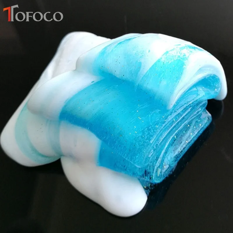TOFOCO Новая прозрачная слизь синяя волна DIY Slime Box игрушки для детей кристальная