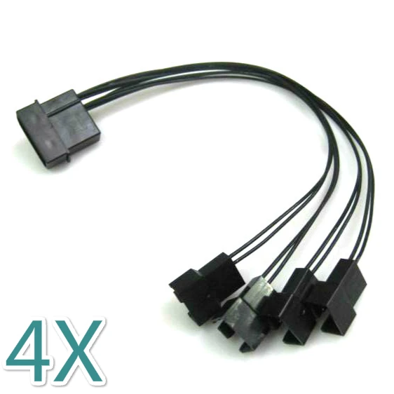 50 шт./лот 4Pin Molex 4x4 Pin PWM вентилятор сплиттер питания кулер охлаждение кабель