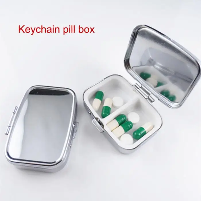 Newly Pill Medicine Candy Box Case Storage Vitamin Container Metal Pocket Portable Organizer