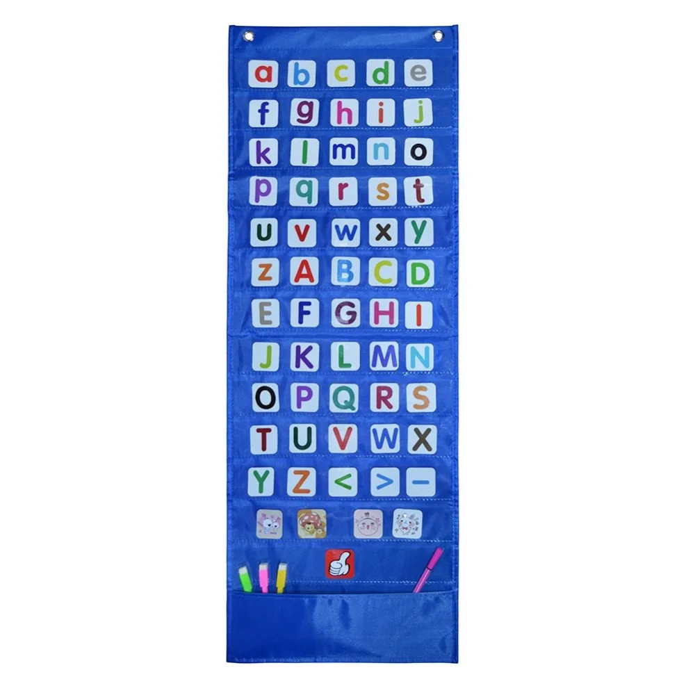 Godery Scheduling Pocket Chart, 13+1 Pocket, Daily Class Schedule Pocket Chart with 18 Dry-Eraser Cards, Ideal for Classroom