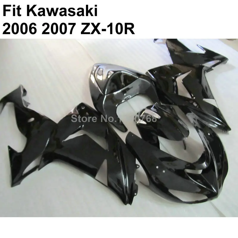 Боди набор для Kawasaki обтекатель Ninja ZX10R 2006 2007 глянцевый черный комплект ZX 10R 06 07 BN19|kit