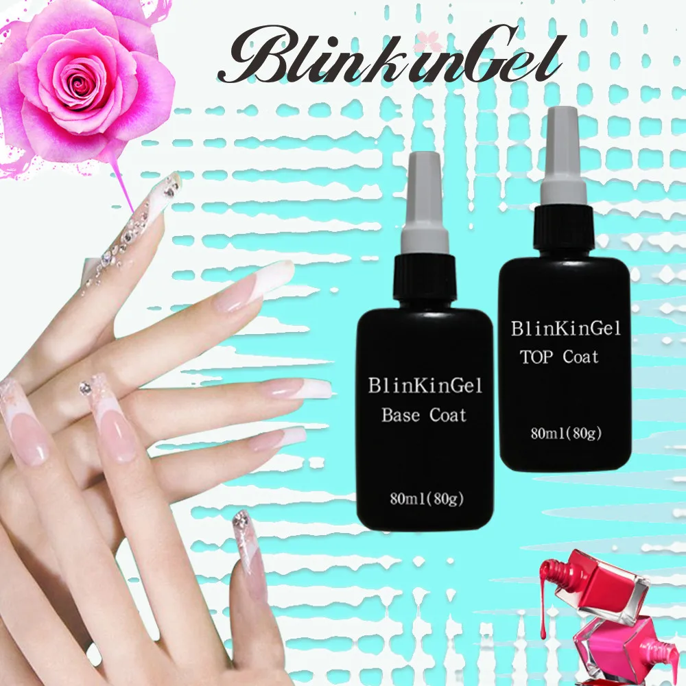 Blinkingel 80 мл Топ Основа для ногтей Гель лак permanente Soak Off Gel покрытия прозрачный gellak УФ