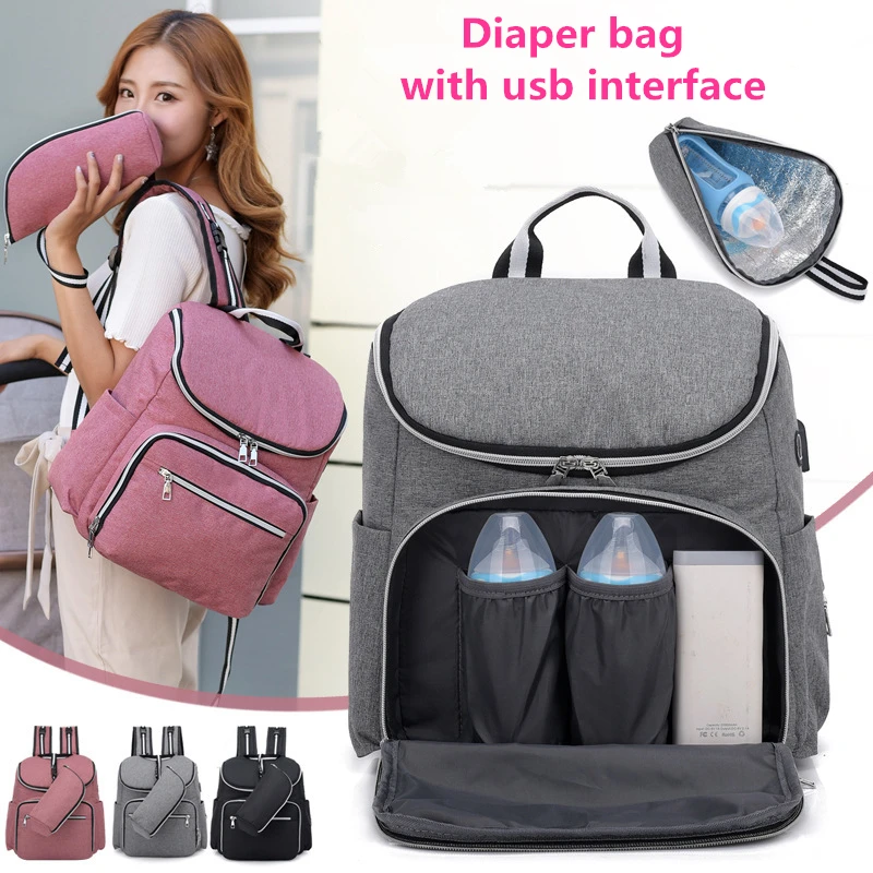 Модные детские сумки для подгузников с Usb-интерфейсом вместительная