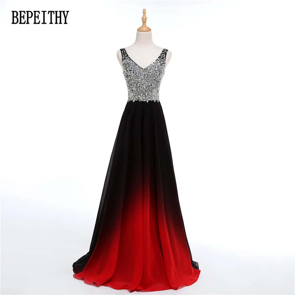 Женское шифоновое вечернее платье BEPEITHY длинное с v образным вырезом градиентный