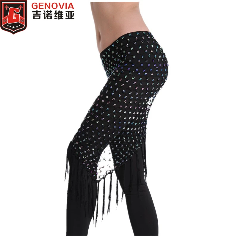 Женский набедренный платок для танца живота пояс ручной работы с блестками и