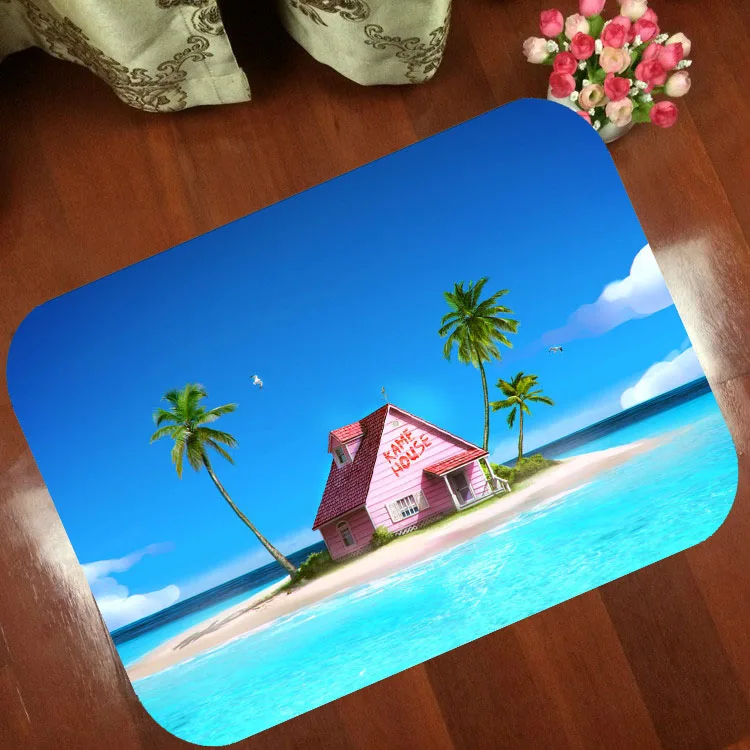 

Floor Mats Anti Slip Mat Cartoon animation Island Sea Sandy beach Printed Pattern Carpet Rug for Bathroom Door Living Room