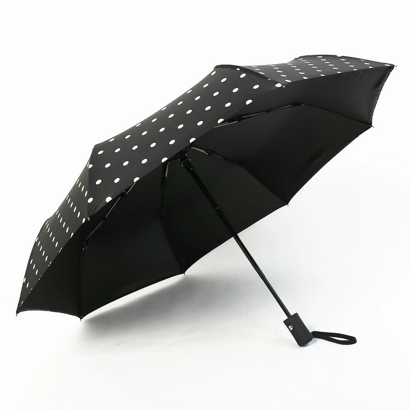 

Fully-Automatic 3 Folding Dot Umbrella Rain Women Men Ultralight Windproof Umbrella Portable Travel Mini Parasol Pocket Umbrella