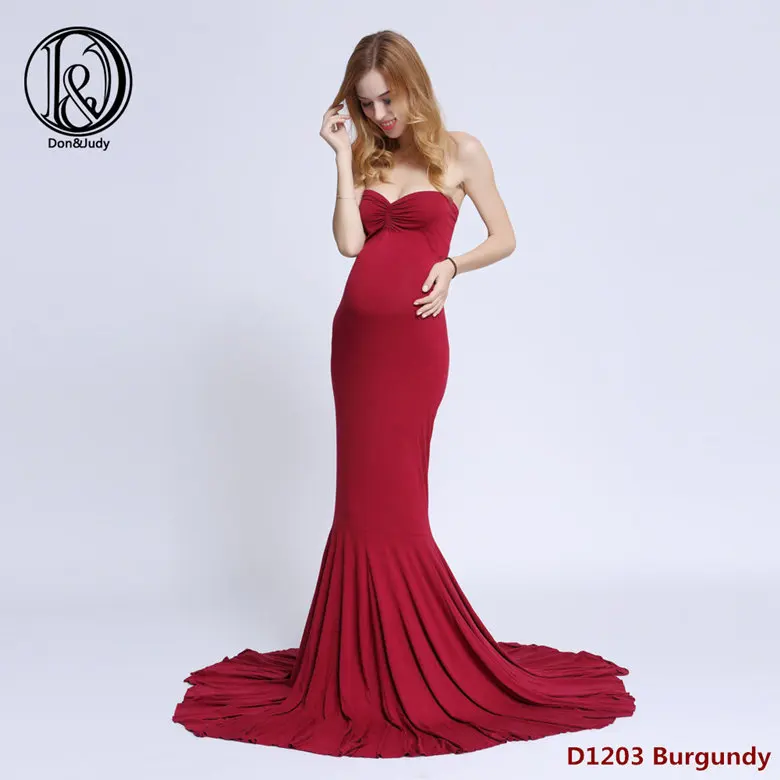 D1203 Burgundy D& J/Хлопковое платье для беременных; длинное платье для беременных; платья для беременных; Одежда для беременных женщин; наряд для фотосессии; подарок на день рождения ребенка - Цвет: D1203 Burgundy